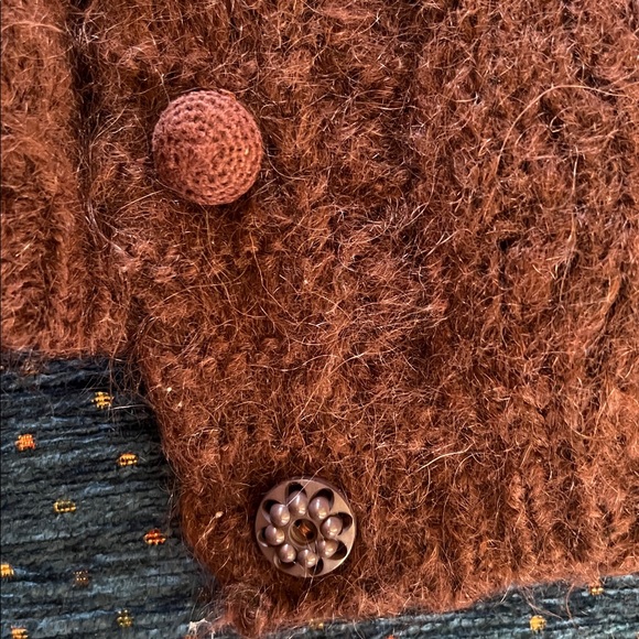 Free People Cottagecore Brown Cardigan with Floral beading and lace Embroidery - Picture 11 of 13